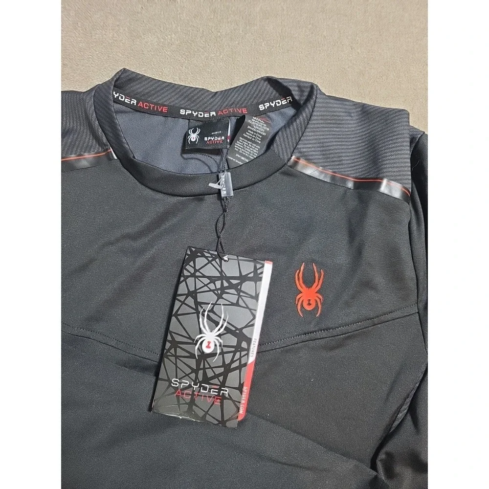 NWT Spyder ProWeb Active‎ Men's Black  Sleeve Small Undershirt Msrp 79